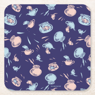 Cat In The Hat The Fish Pattern Square Paper Coaster