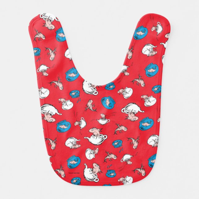 Cat In The Hat | The Fish Red Pattern Baby Bib (Front)