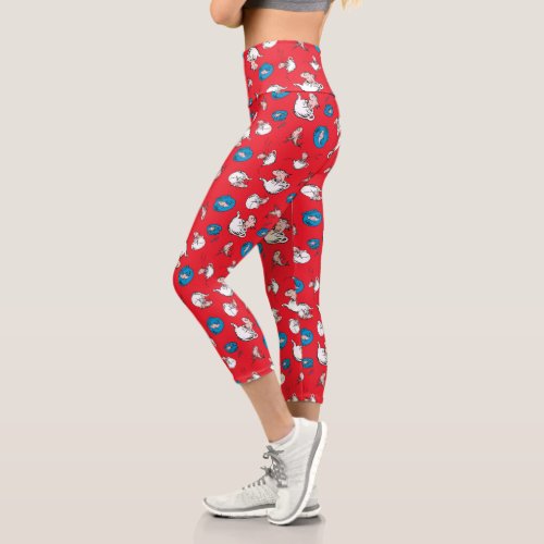 Cat In The Hat  The Fish Red Pattern Capri Leggings