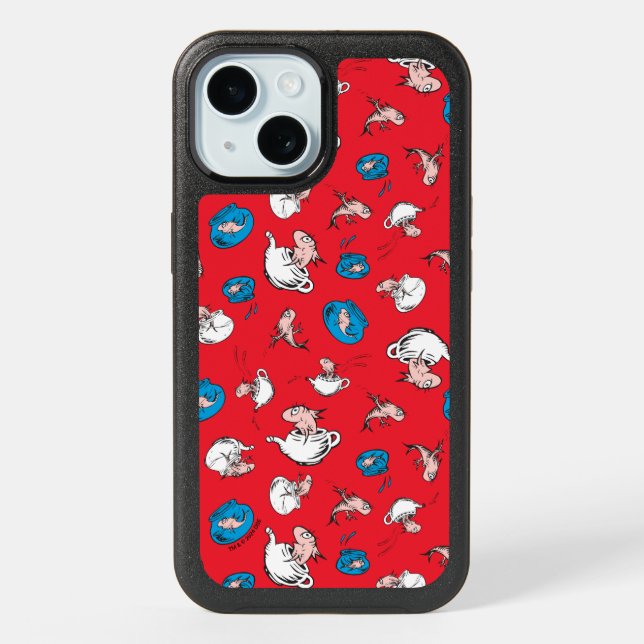 Cat In The Hat | The Fish Red Pattern iPhone 15 Case (Back)