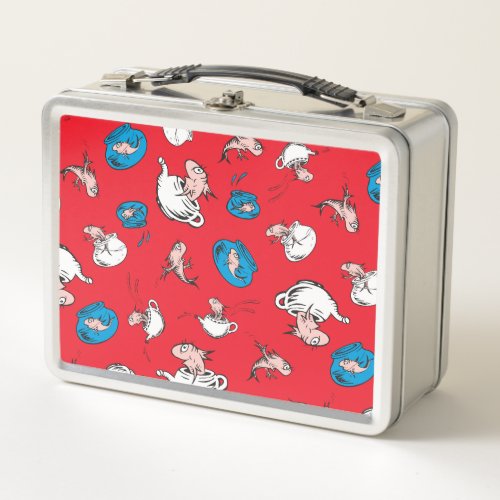 Cat In The Hat  The Fish Red Pattern Metal Lunch Box