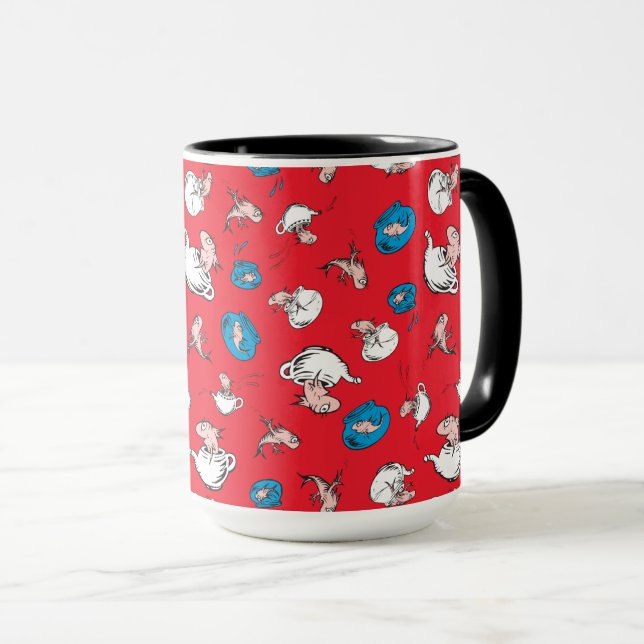 Cat In The Hat | The Fish Red Pattern Mug (Front Right)