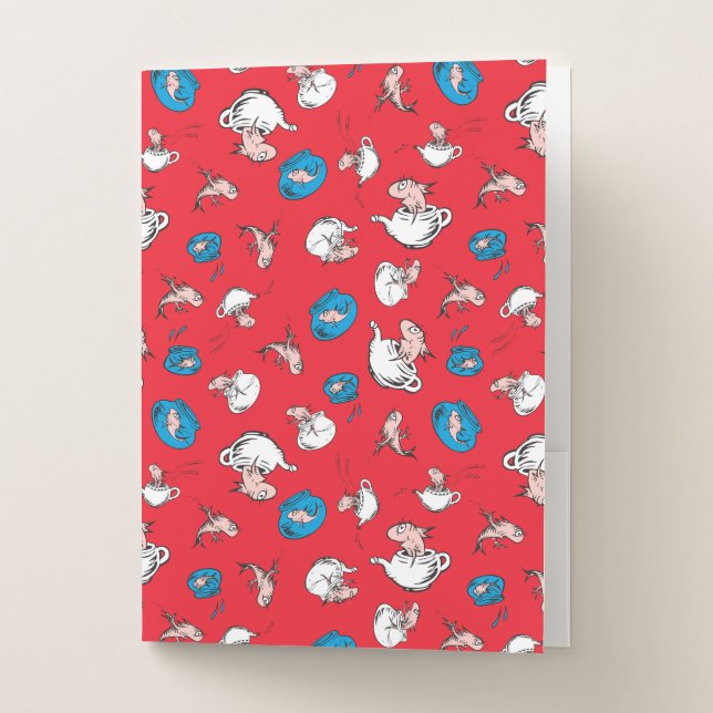 Cat In The Hat | The Fish Red Pattern Pocket Folder (Front)