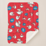 Cat In The Hat | The Fish Red Pattern Sherpa Blanket