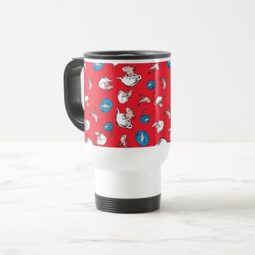 Cat In The Hat  The Fish Red Pattern Travel Mug