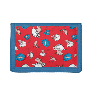 Cat In The Hat   The Fish Red Pattern Trifold Wallet