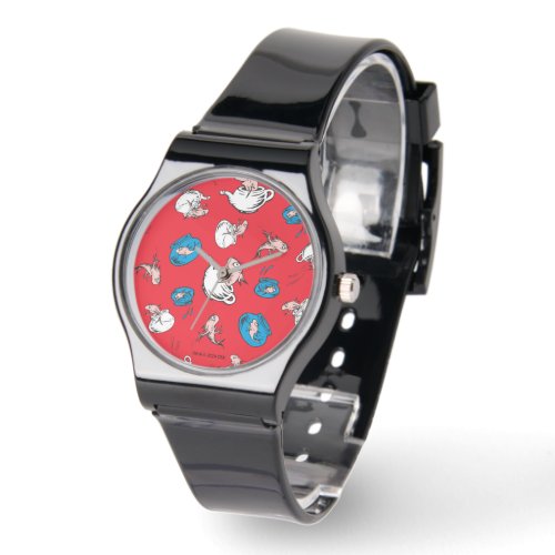 Cat In The Hat  The Fish Red Pattern Watch