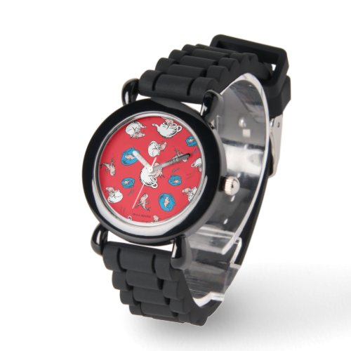 Cat In The Hat  The Fish Red Pattern Watch