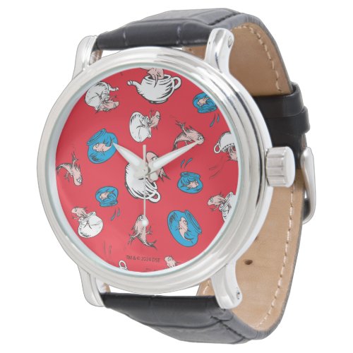 Cat In The Hat  The Fish Red Pattern Watch