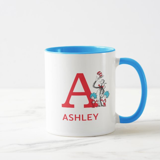 Cat in the Hat, Thing One Name & Monogram A Mug (Right)