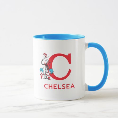 Cat in the Hat Thing One Name  Monogram C Mug