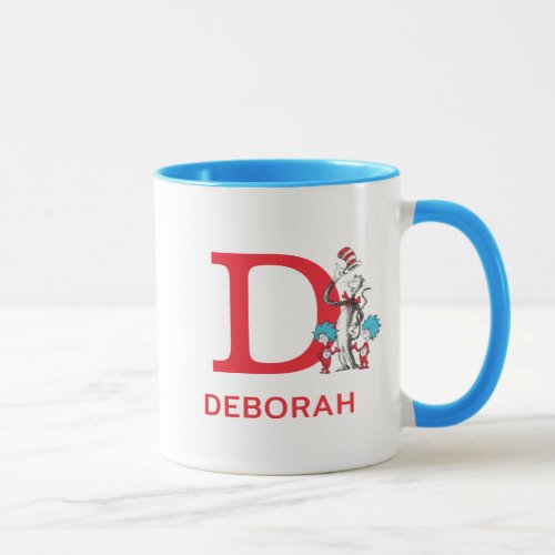 Cat in the Hat Thing One Name  Monogram D Mug