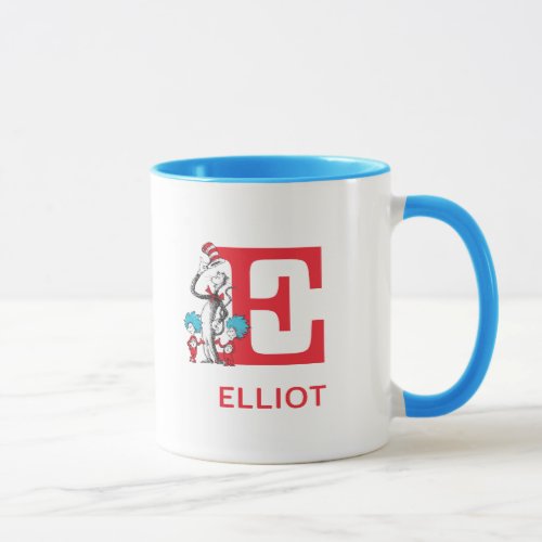 Cat in the Hat Thing One Name  Monogram E Mug