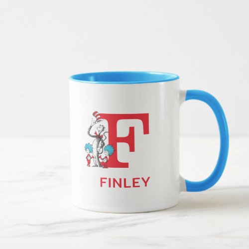 Cat in the Hat Thing One Name  Monogram F Mug