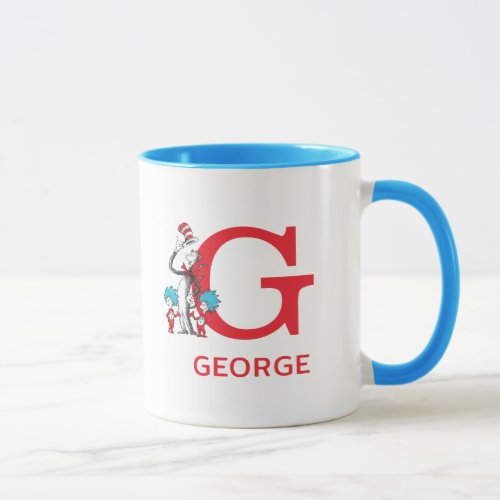 Cat in the Hat Thing One Name  Monogram G Mug