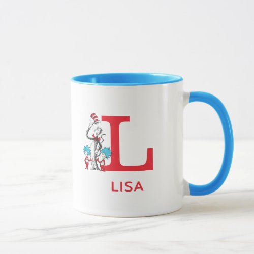 Cat in the Hat Thing One Name  Monogram L Mug