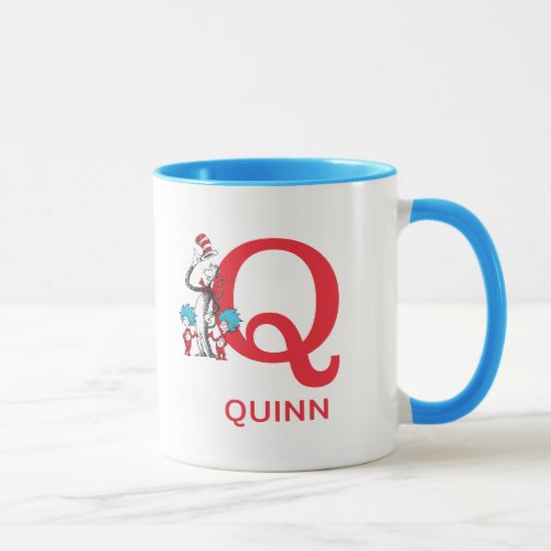 Cat in the Hat Thing One Name  Monogram Q Mug