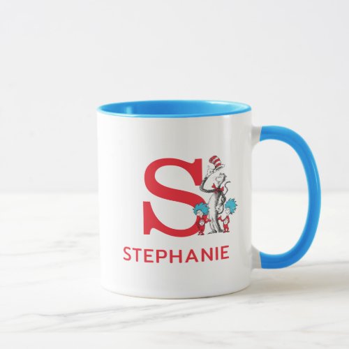Cat in the Hat Thing One Name  Monogram S Mug