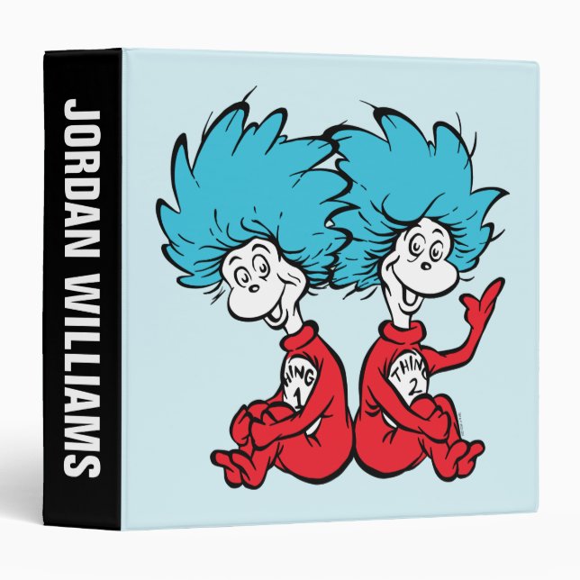 Cat in the Hat Thing One & Thing Two 3 Ring Binder (Front/Spine)