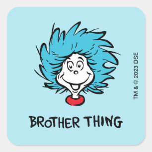 Cat in the Hat Thing One Thing Two Brother Thing Square Sticker
