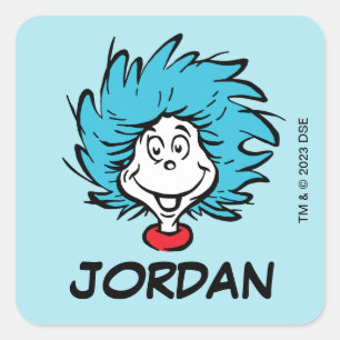 Cat in the Hat Thing One Thing Two - Custom Thing Square Sticker