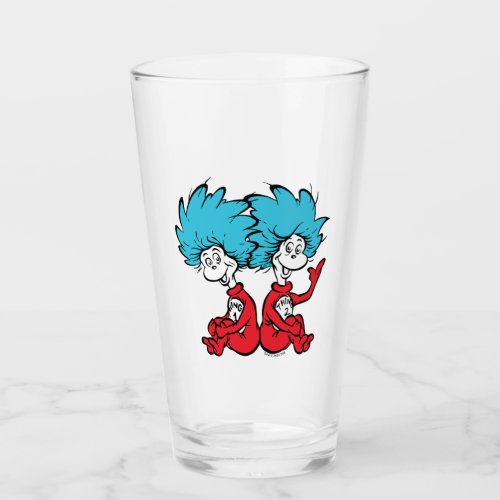 Cat in the Hat Thing One  Thing Two Glass