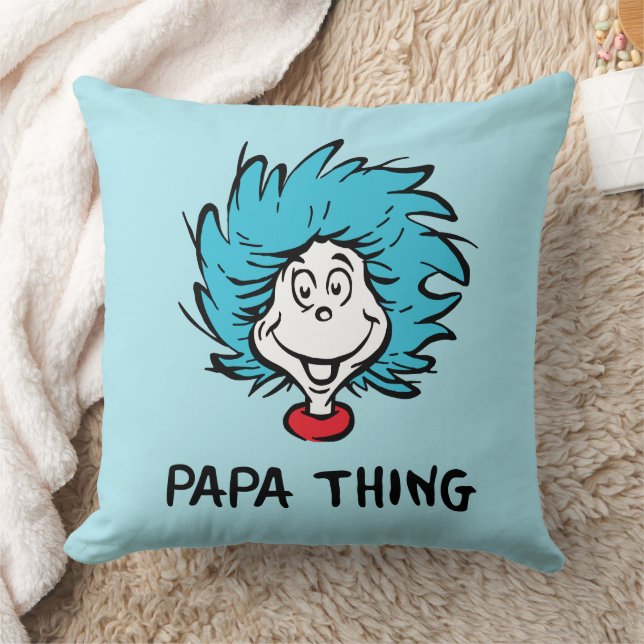 Cat in the Hat | Thing One Thing Two - Papa Thing Throw Pillow (Blanket)