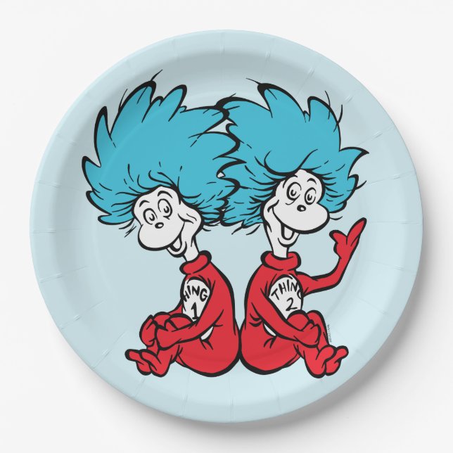 Cat in the Hat Thing One & Thing Two Paper Plates (Front)