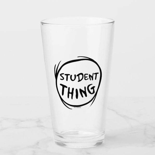 Cat in the Hat Thing One Thing Two Student Thing Glass (Front)