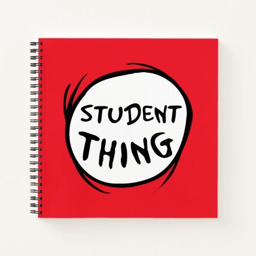 Cat in the Hat Thing One Thing Two Student Thing Notebook