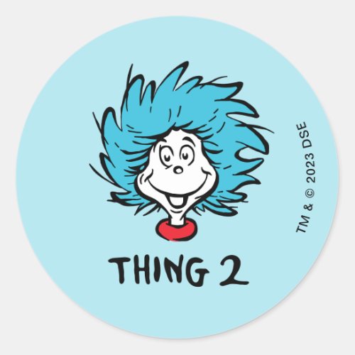 Cat in the Hat  Thing Two Classic Round Sticker