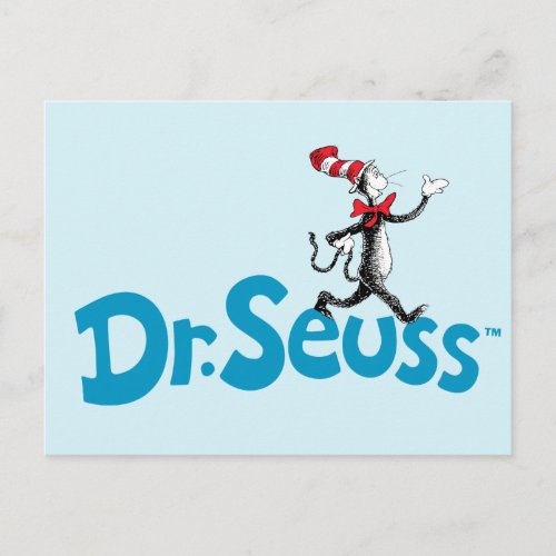 Cat in the Hat Vintage Logo Postcard