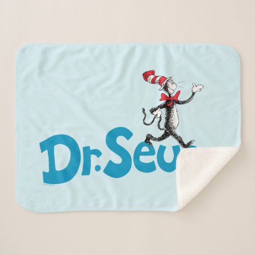 Cat in the Hat Vintage Logo Sherpa Blanket