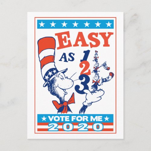 Cat in the Hat  Vote for Me 2020 Postcard