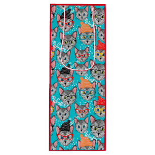 Cat in the hat wine gift bag