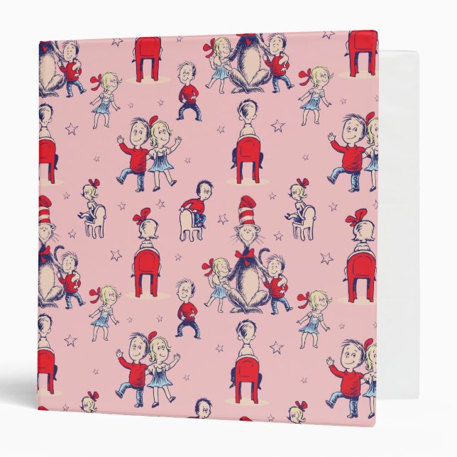 Cat In The Hat | With Kids Pattern 3 Ring Binder (Front/Inside)