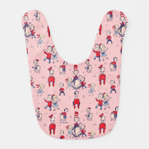 Cat In The Hat   With Kids Pattern Baby Bib