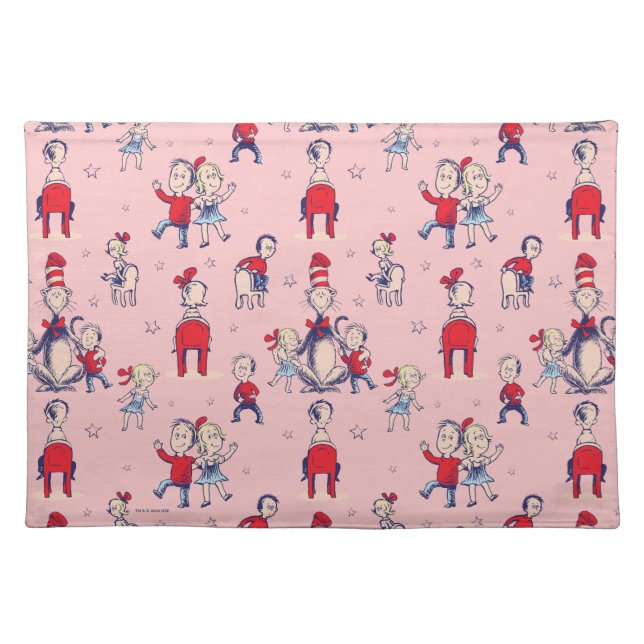 Cat In The Hat | With Kids Pattern Cloth Placemat (Front)
