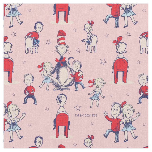 Cat In The Hat | With Kids Pattern Fabric (Close Up)