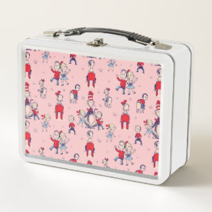 Cat In The Hat With Kids Pattern Metal Lunch Box