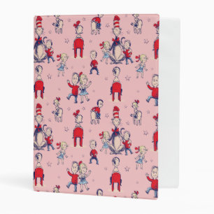 Cat In The Hat   With Kids Pattern Mini Binder