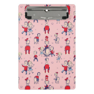 Cat In The Hat   With Kids Pattern Mini Clipboard