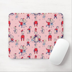 Cat In The Hat With Kids Pattern Mouse Pad