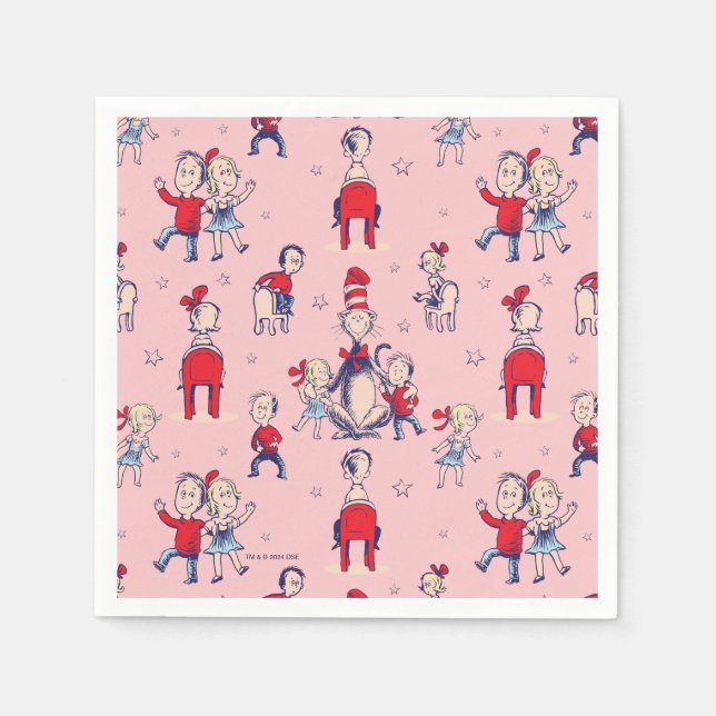 Cat In The Hat | With Kids Pattern Napkins (Front)