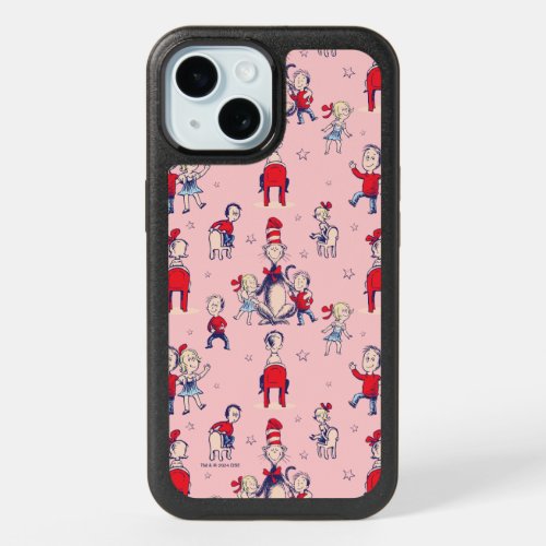 Cat In The Hat  With Kids Pattern iPhone 15 Case