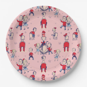 Cat In The Hat With Kids Pattern Paper Plates