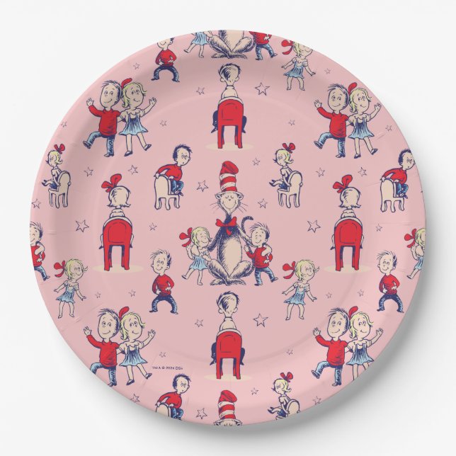 Cat In The Hat | With Kids Pattern Paper Plates (Front)