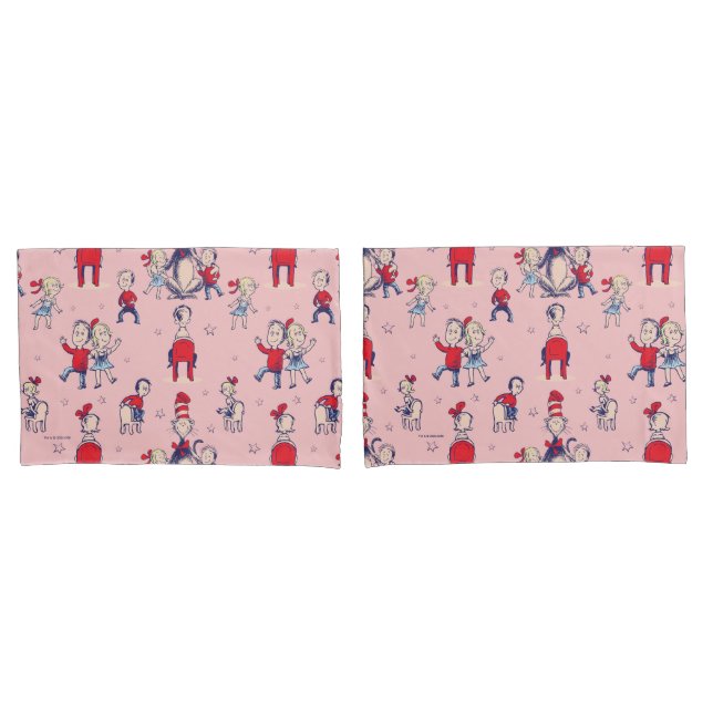 Cat In The Hat | With Kids Pattern Pillow Case (Front-Set)