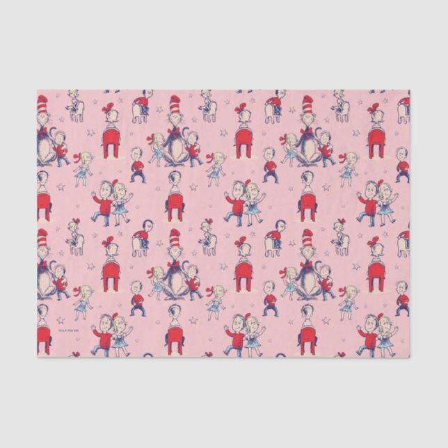 Cat In The Hat | With Kids Pattern Tissue Paper (Front)