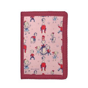 Cat In The Hat   With Kids Pattern Trifold Wallet